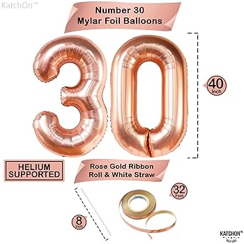 LAWSON バルーン30個 30インチ 数字バルーン「ゴールド」 | 誕生日バルーンなら